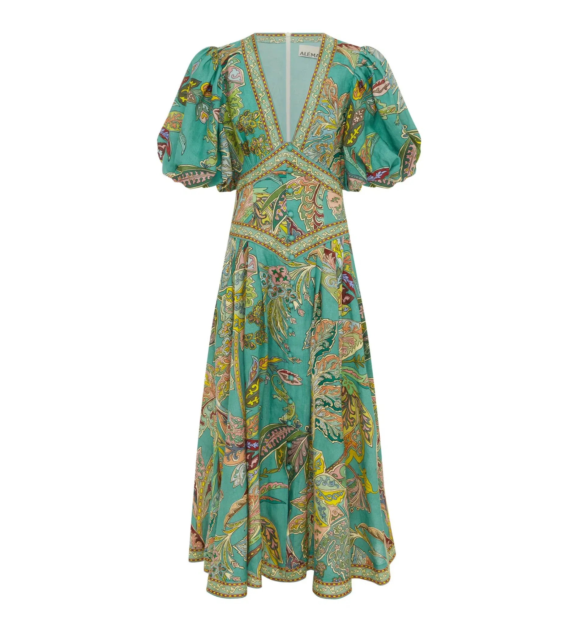 Alemais Franca Midi Dress Print Size 12 - Image 4