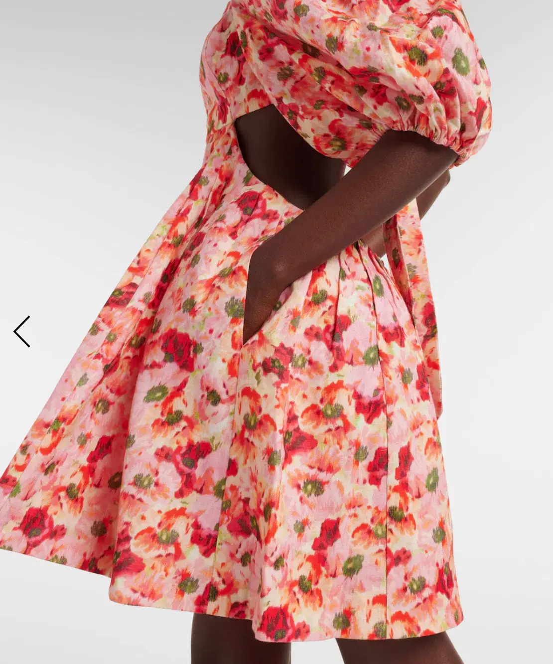 Zimmermann Lightburst Pleated Cutout Mini Dress Floral Size 4 / AU 16 - Image 4
