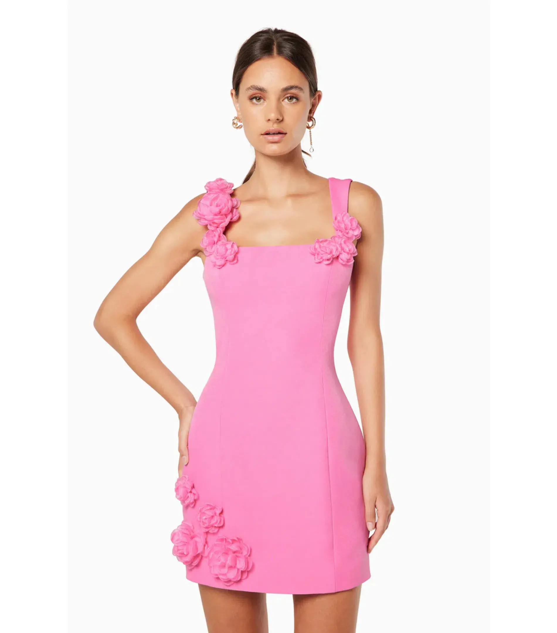 Elliatt Trompe 3D Floral Mini Dress Pink Size AU 12 - Image 2