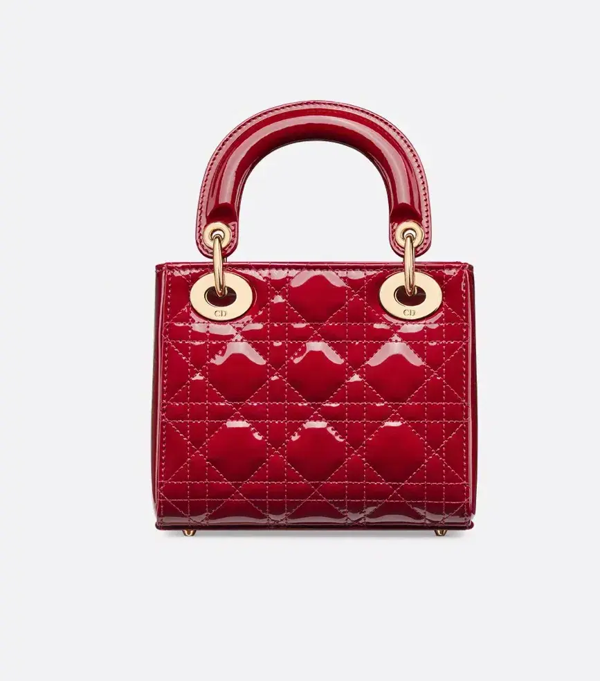 Dior Mini Lady Dior Bag Cherry Red  for rent on The Volte - main image