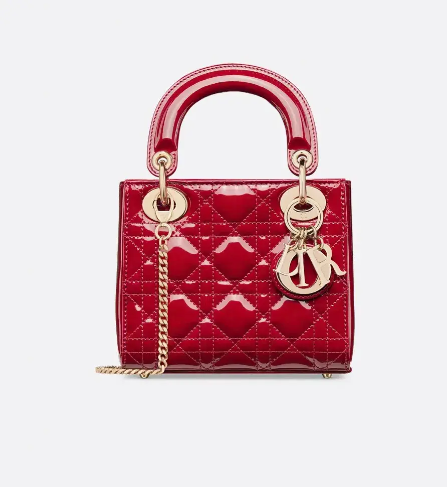 Dior Mini Lady Dior Bag Cherry Red  for rent on The Volte - main image