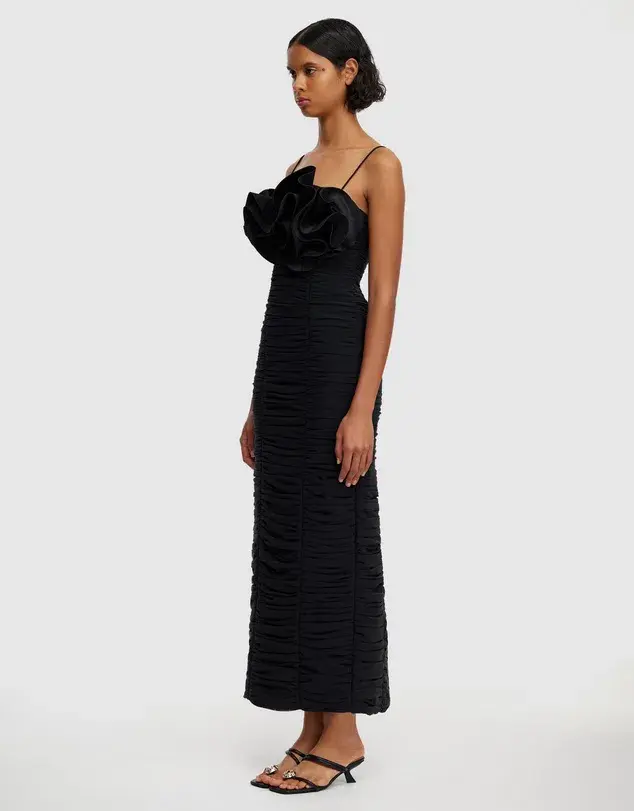 Acler Walsworth Black Midi Dress Black  Size 10 - Image 4