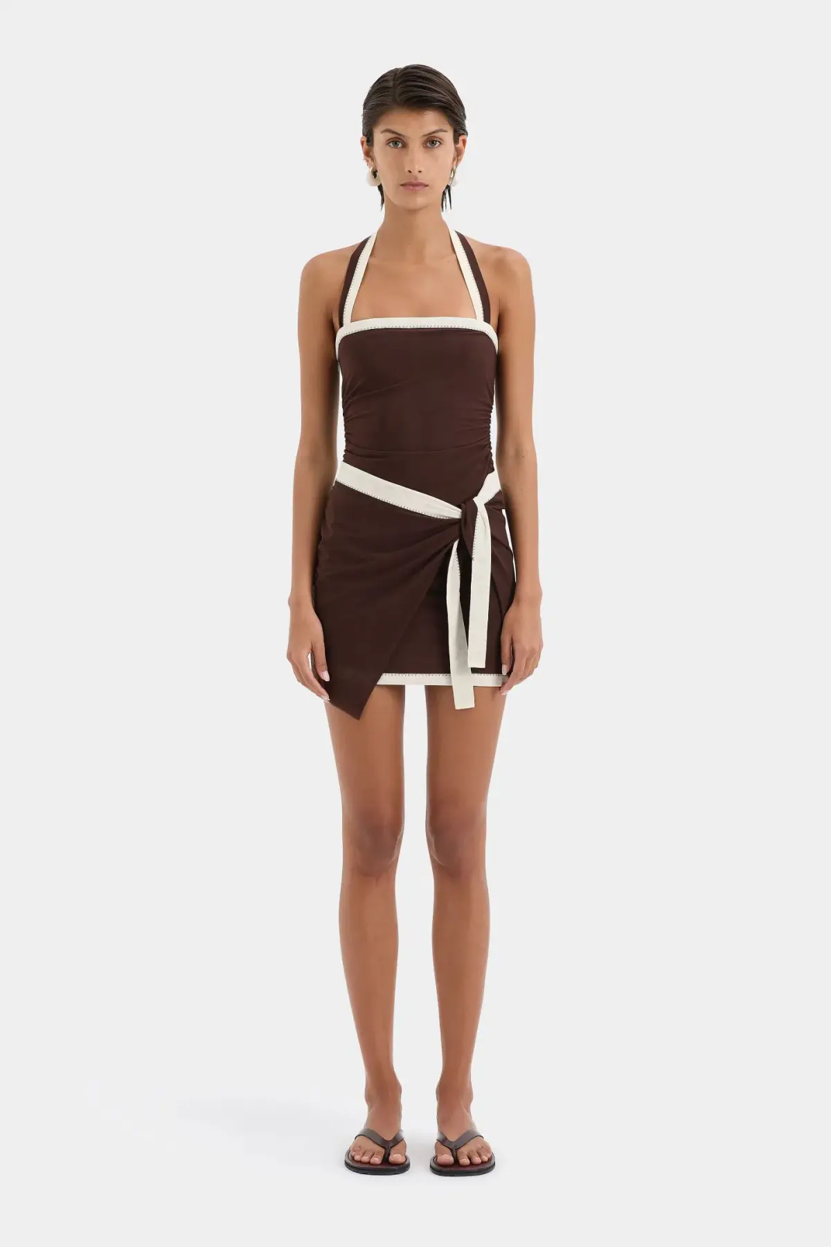 Sir The Label The Jacques Mini Dress Chocolate Size 6 - Image 1