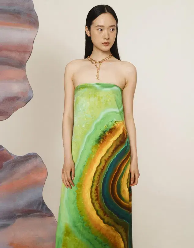 Alemais Iris Strapless Gown Green Maxi Dress XS Size 6   - Image 2