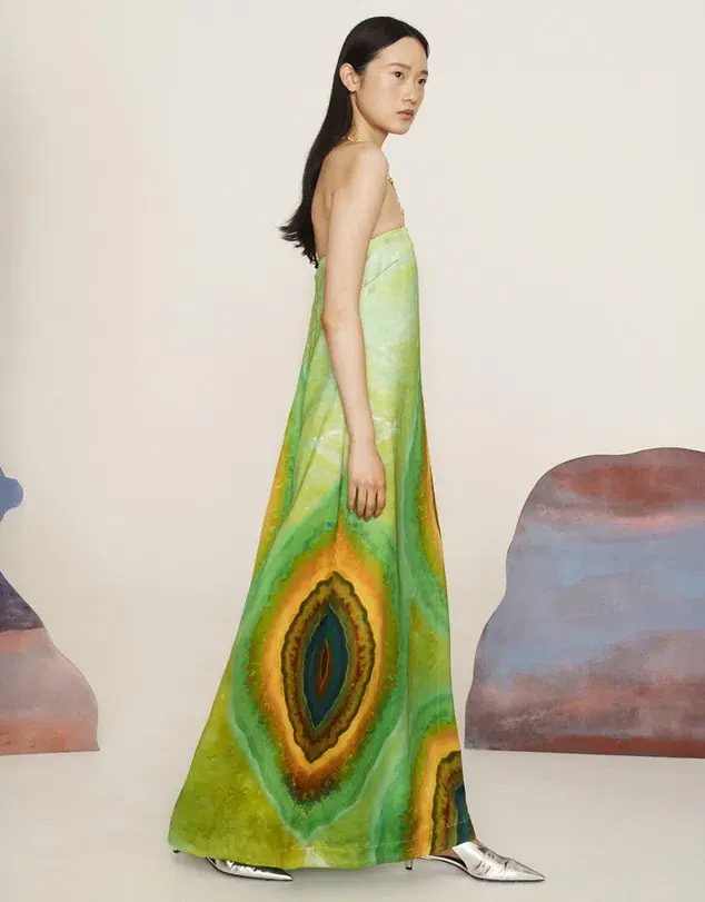 Alemais Iris Strapless Gown Green Maxi Dress XS Size 6   for rent on The Volte - main image