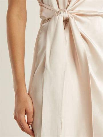 Jonathan Simkhai Silk Satin Halterneck Gown Cream Size 6 - Image 4