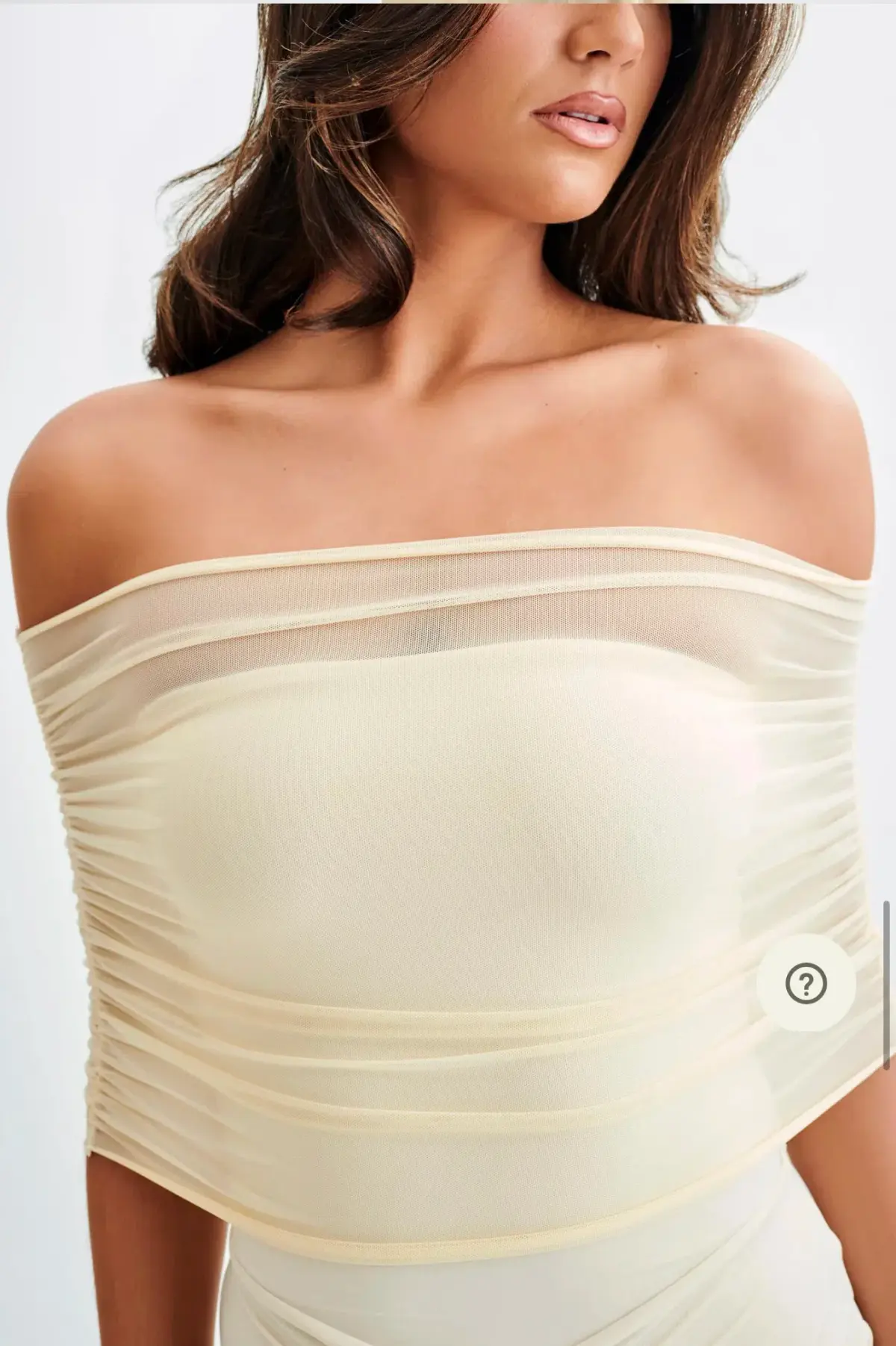 Meshki Caspian Slinky Mesh Off Shoulder Maxi Dress Ivory Size 6 - Image 8