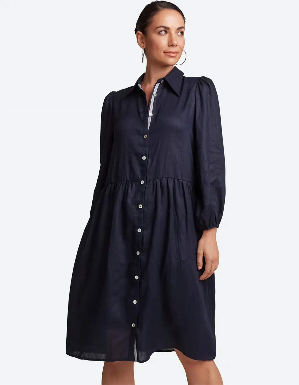 eb&ive Studio Midi Shirt Dress Navy Size S / AU 8-10 - Image 4