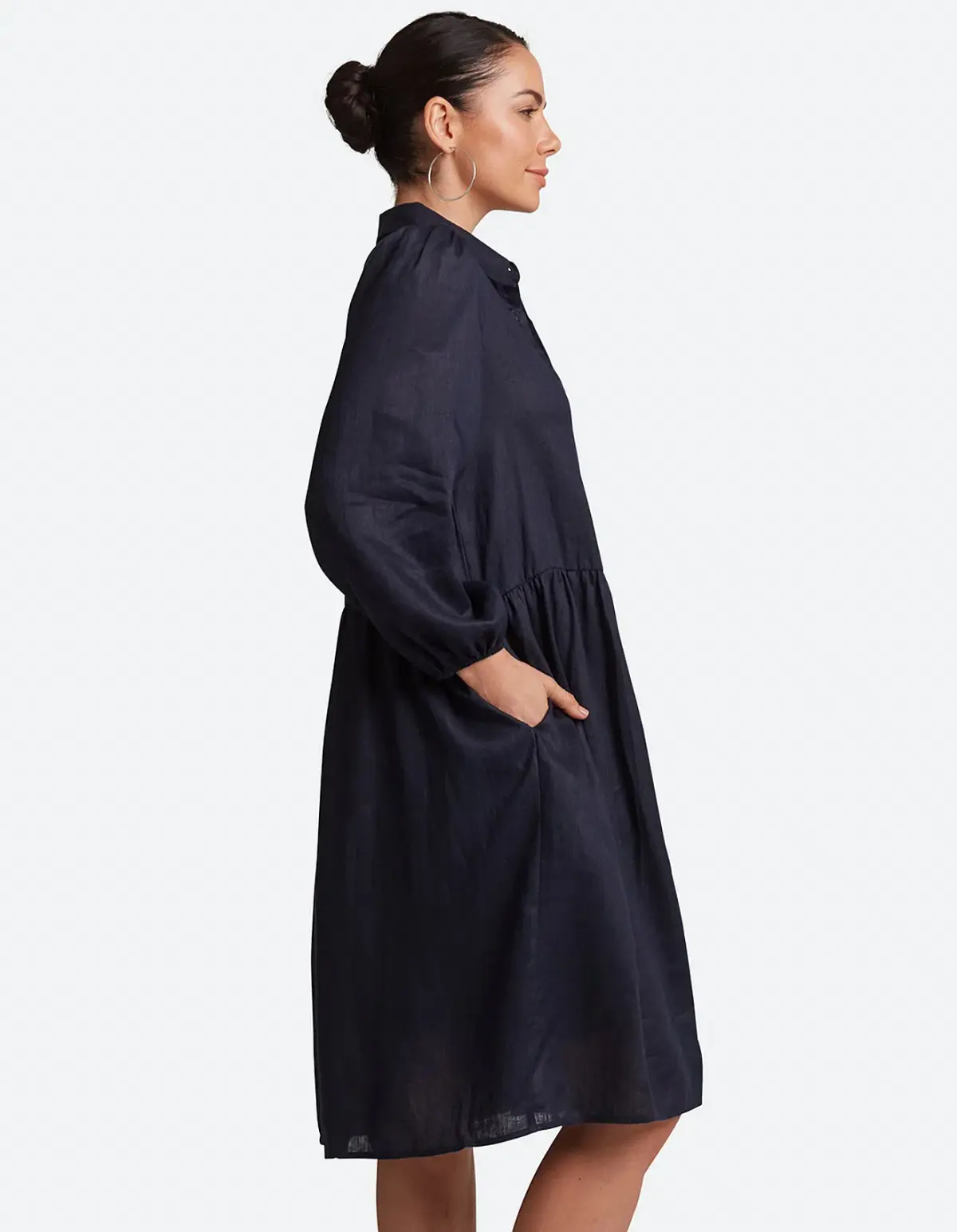 eb&ive Studio Midi Shirt Dress Navy Size S / AU 8-10 - Image 2