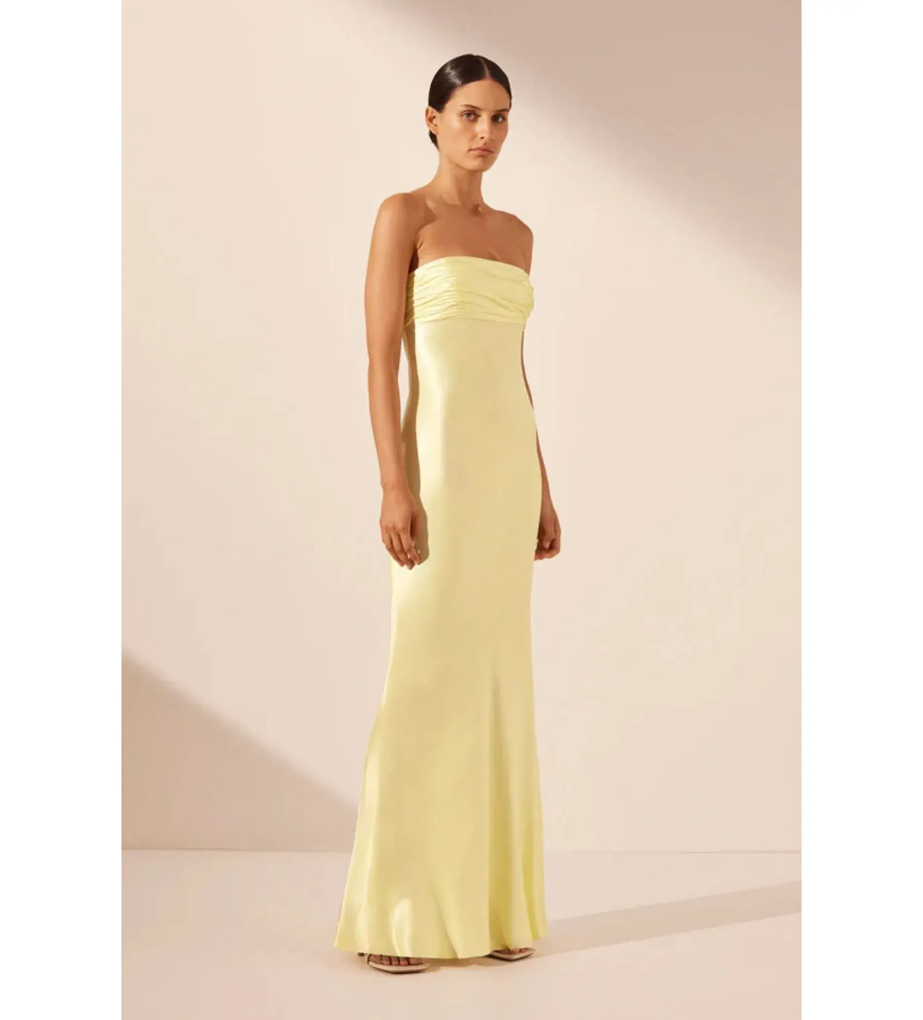 Shona Joy La Lune in Yellow Strapless Dress Size AU 8 - Image 2