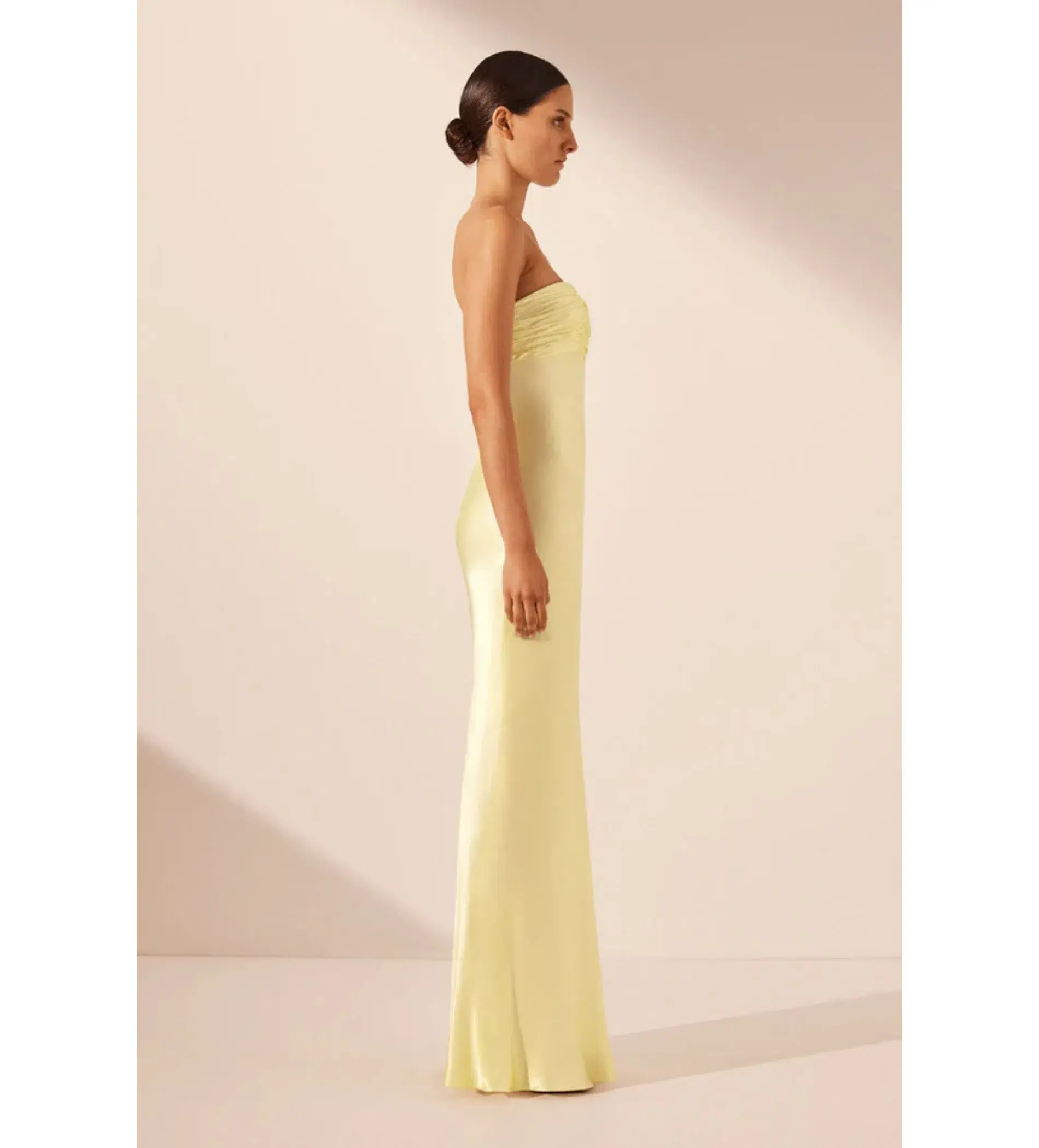Shona Joy La Lune in Yellow Strapless Dress Size AU 8 - Image 3