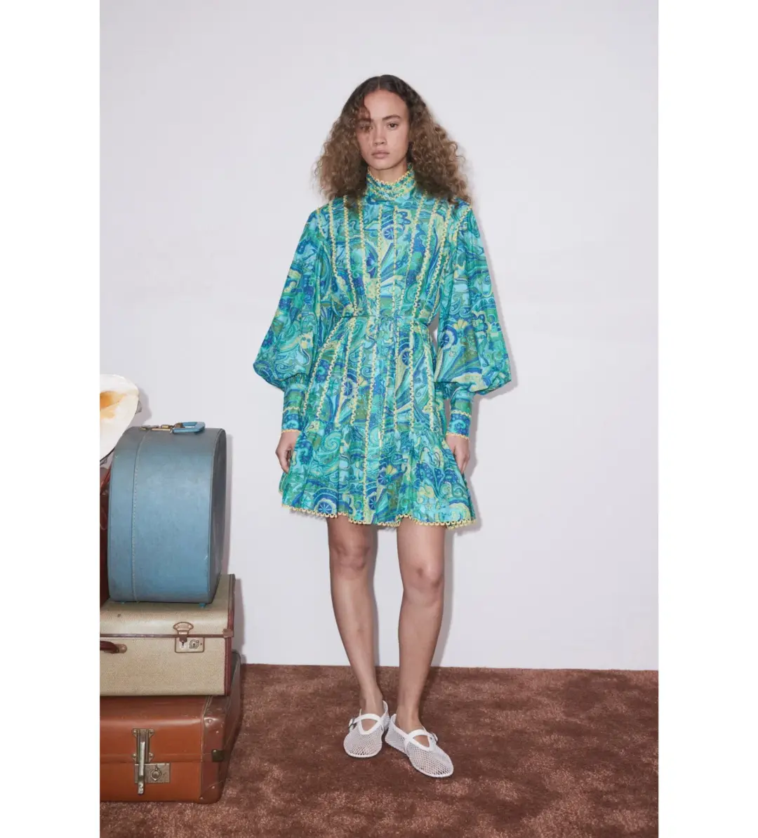 Alemais Ceto Mini Dress Green Size 14 for rent on The Volte - main image