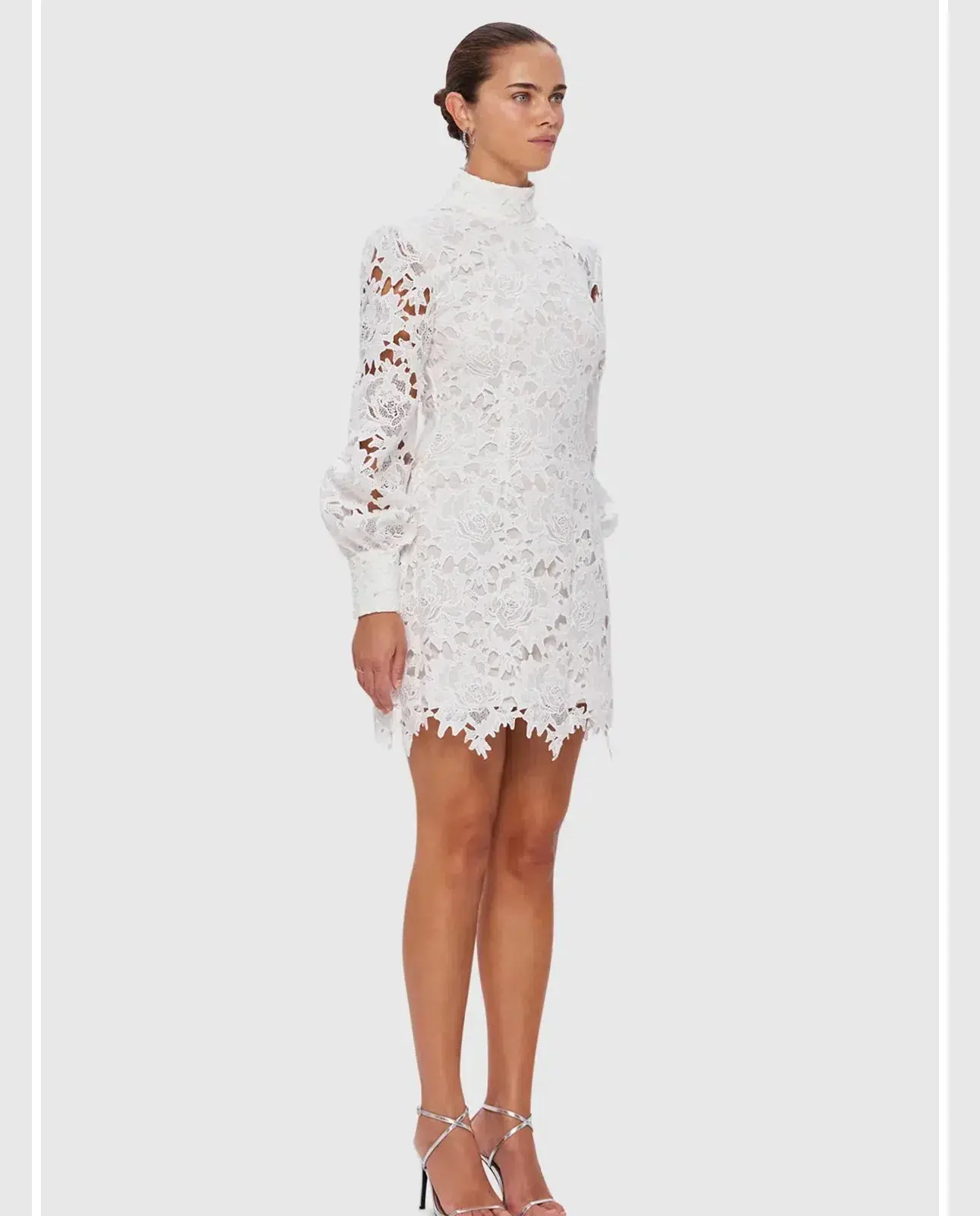 Leo Lin Isla Lace Mini Dress Snow Size 12 - Image 3