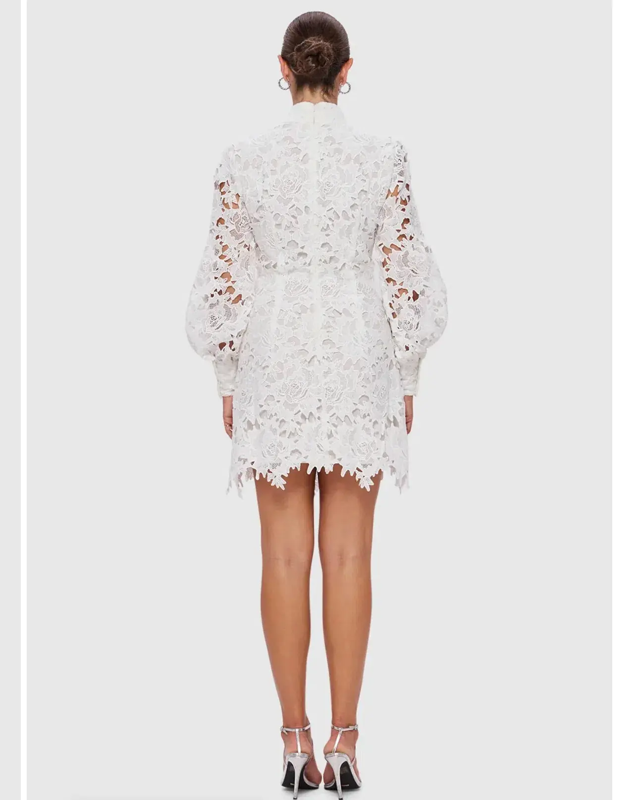 Leo Lin Isla Lace Mini Dress Snow Size 12 - Image 4