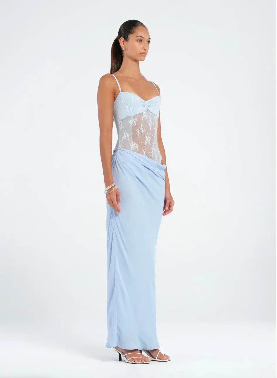Benni Akio Maxi Dress Blue Size 8 - Image 2