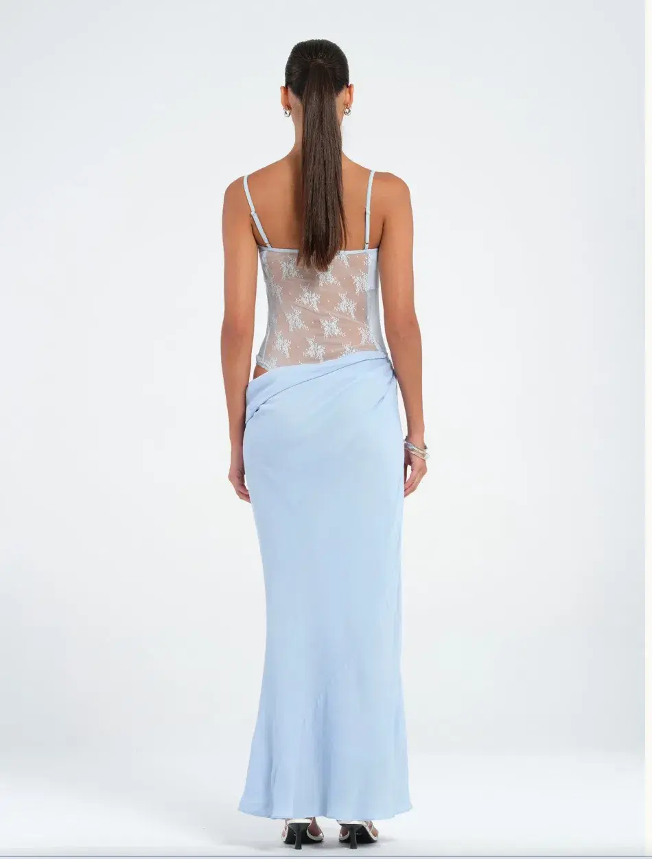 Benni Akio Maxi Dress Blue Size 8 - Image 3