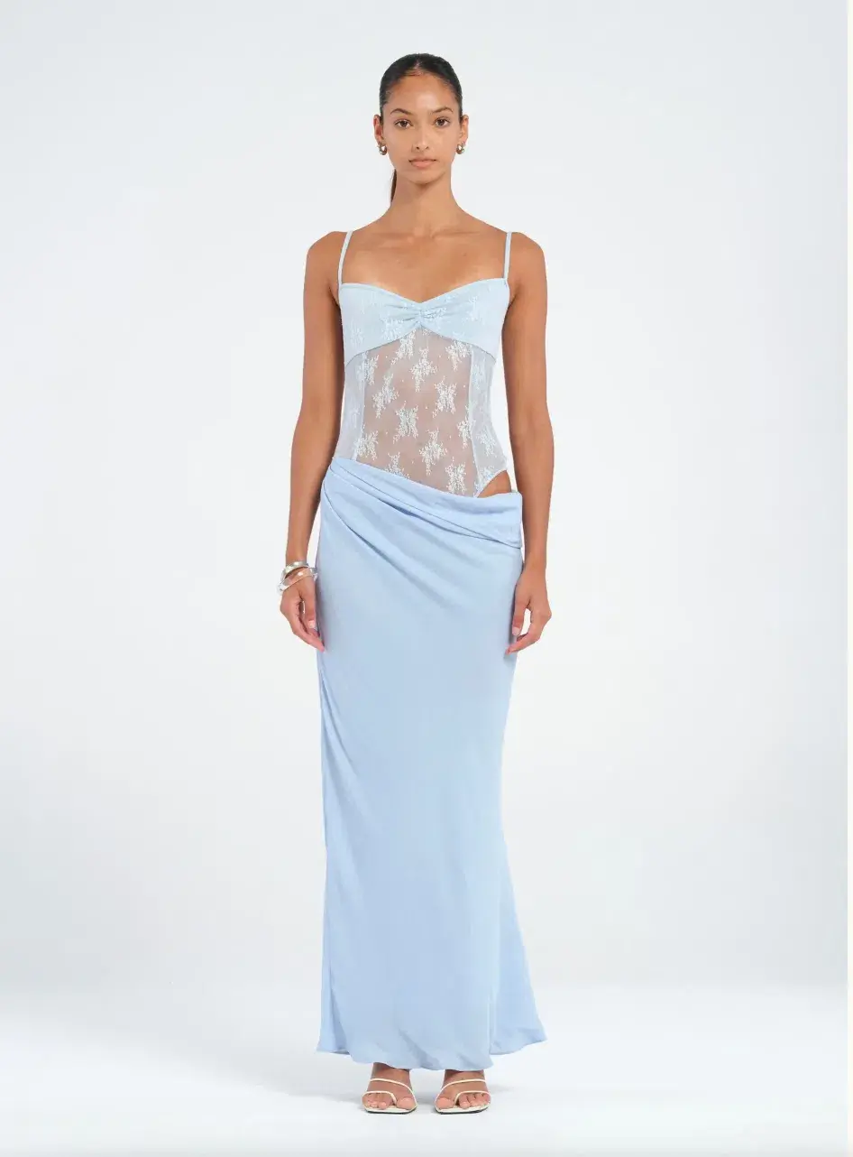 Benni Akio Maxi Dress Blue Size 8 - Image 1