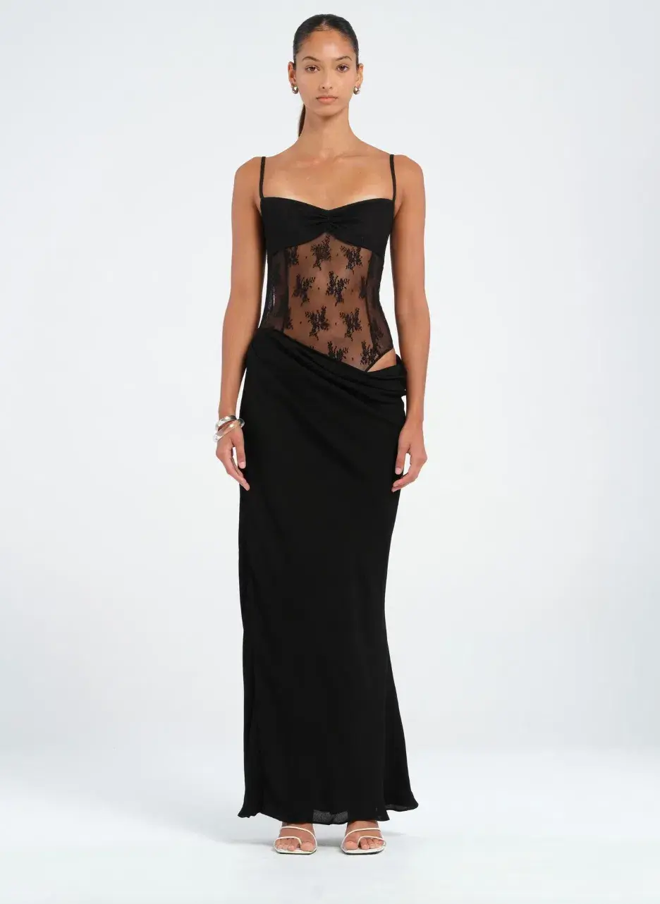 Benni Akio Maxi Dress Black Size 6 - Image 1