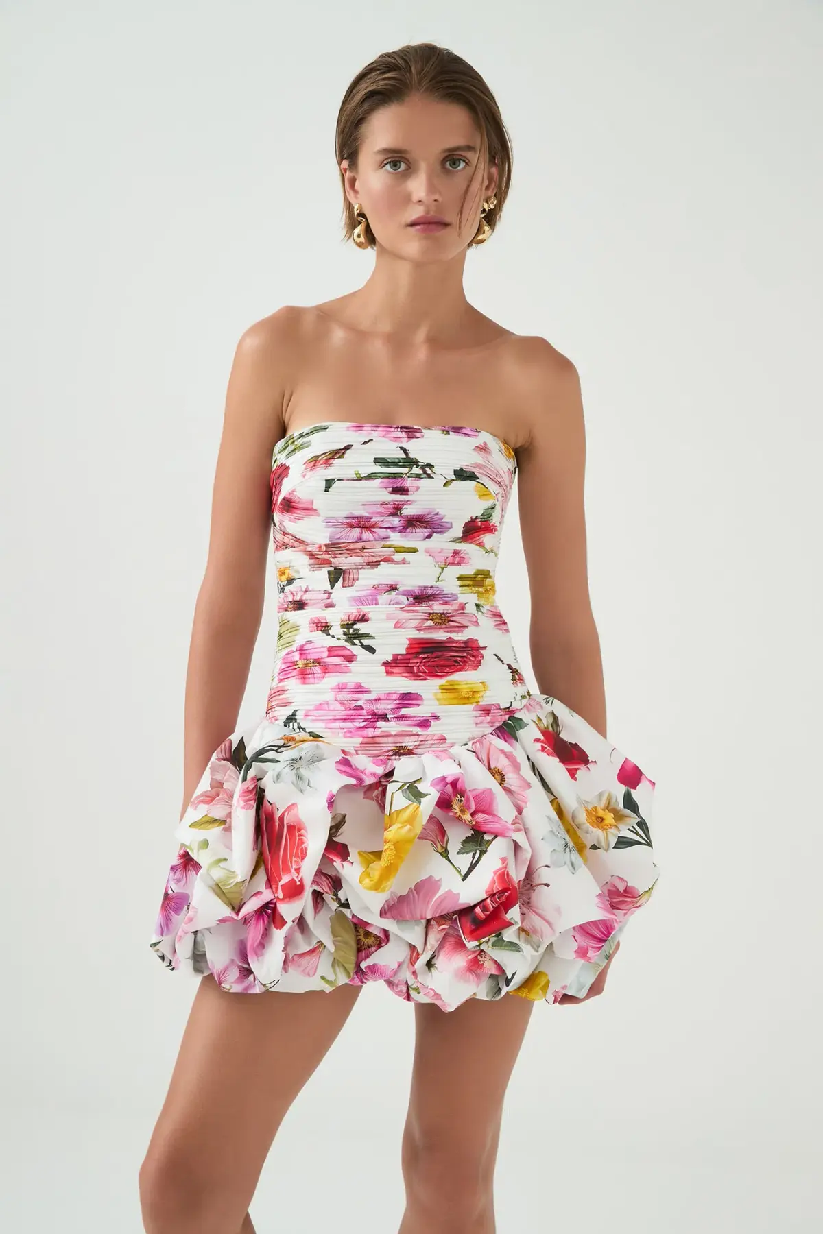 Aje Violette Bubble Hem Mini Dress Collage Floral Size 4 - Image 2
