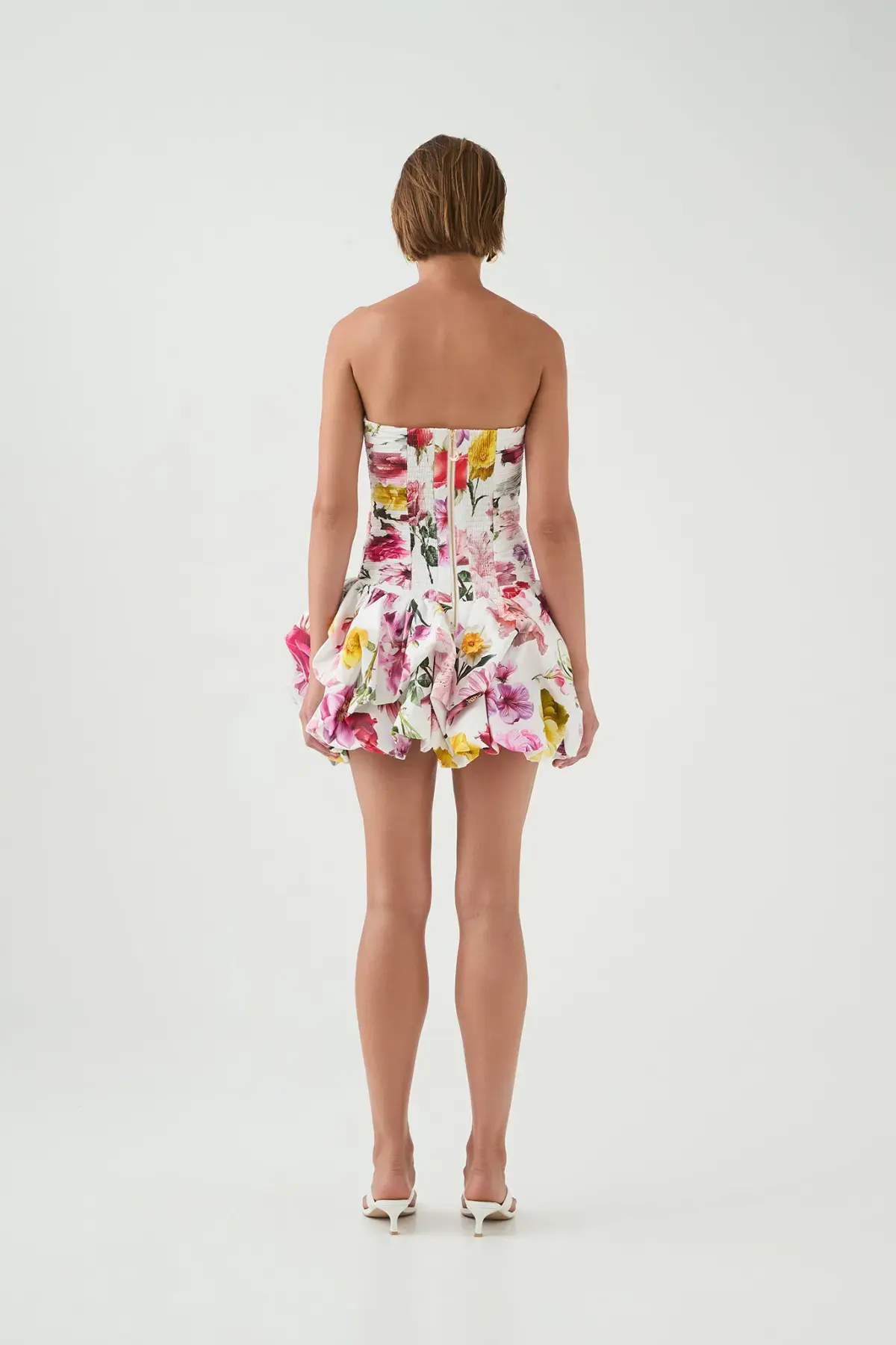 Aje Violette Bubble Hem Mini Dress Collage Floral Size 4 - Image 3