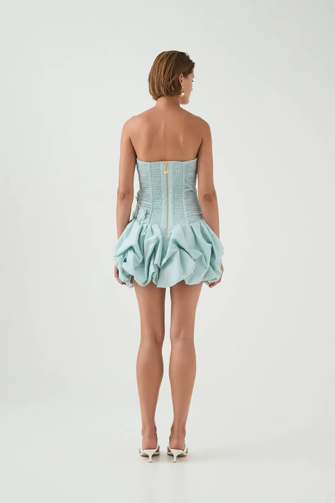 Aje Splendour Mini Dress Silver Blue Size 12 for rent on The Volte - main image