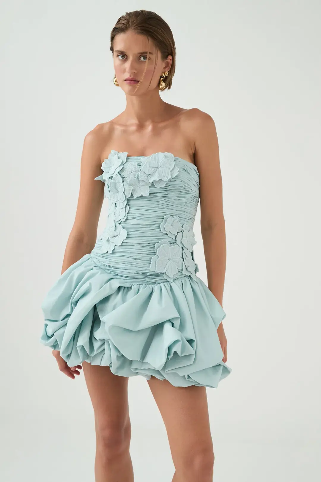 Aje Splendour Mini Dress Silver Blue Size 12 for rent on The Volte - main image