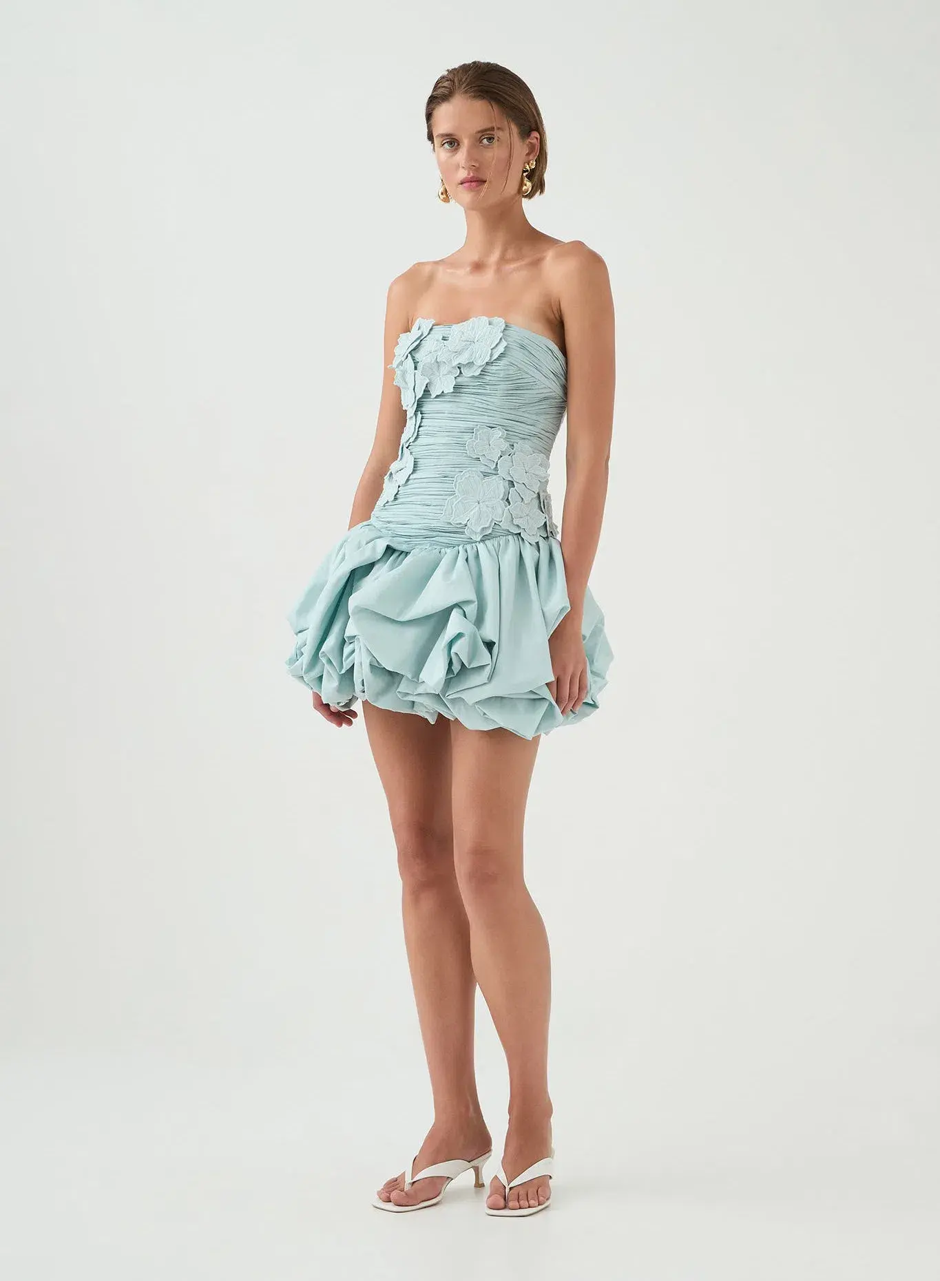 Aje Splendour Mini Dress Silver Blue Size 12 - Image 1