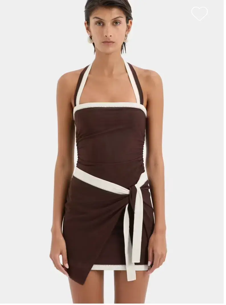 Sir The Label Jacques Mini Dress Chocolate Size 2/Au 10 - Image 4