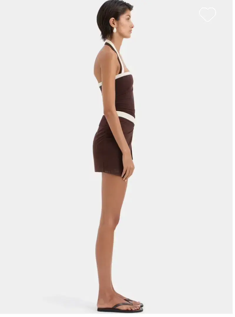 Sir The Label Jacques Mini Dress Chocolate Size 2/Au 10 - Image 6