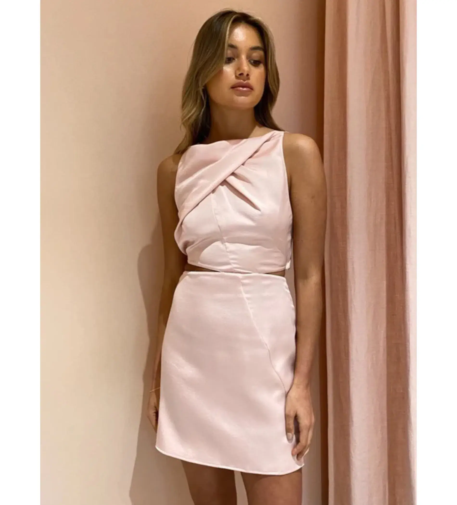One Fell Swoop Bijoux Mini Dress blush pink size AU 10 - Image 3