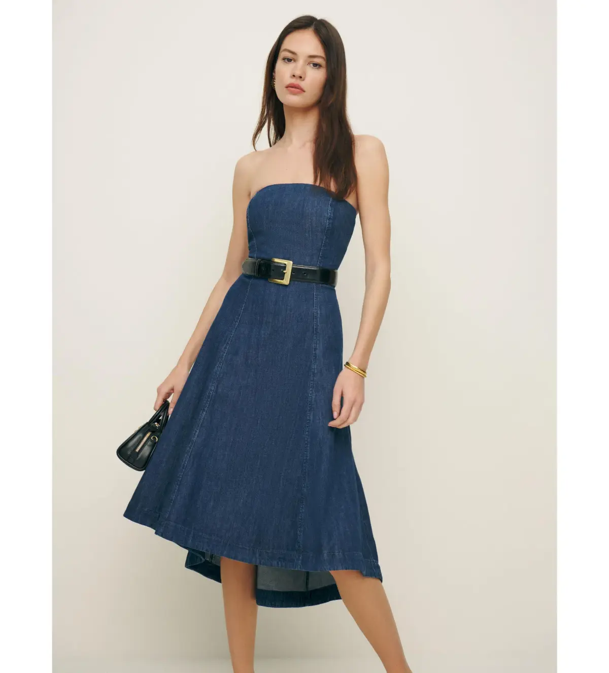 Reformation Zoie Denim Midi Dress Denim Size 4/XXS - Image 1
