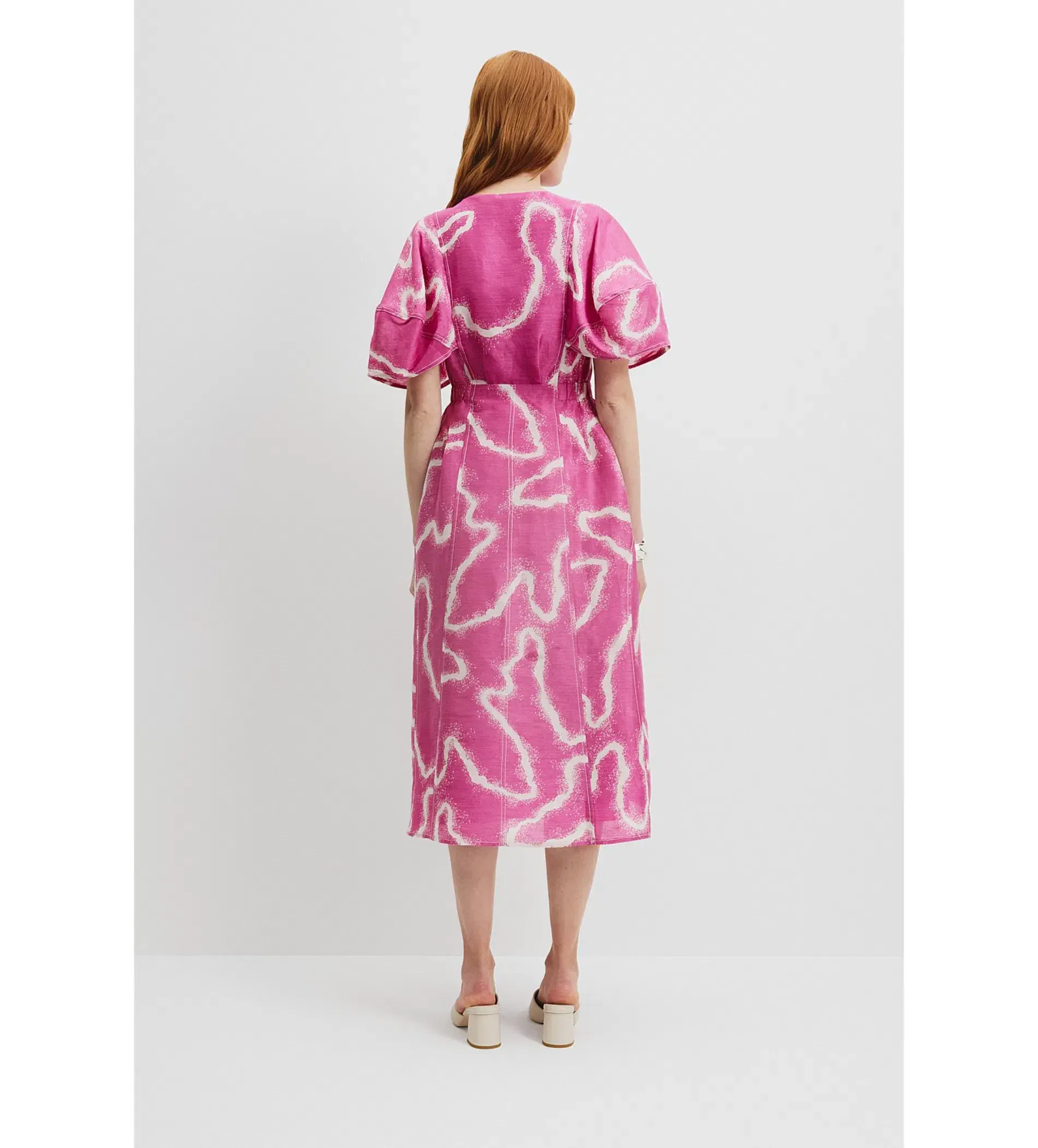 Country Road Organza Silk Linen MIDI Dress Size AU 16   - Image 2