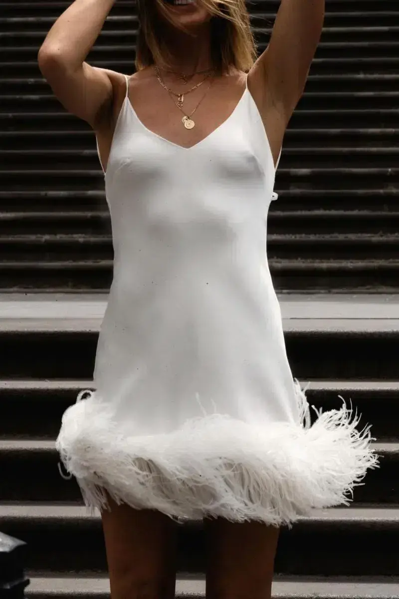 Karen Willis Holmes Sherry Mini Ivory Silk Size 10 - Image 1