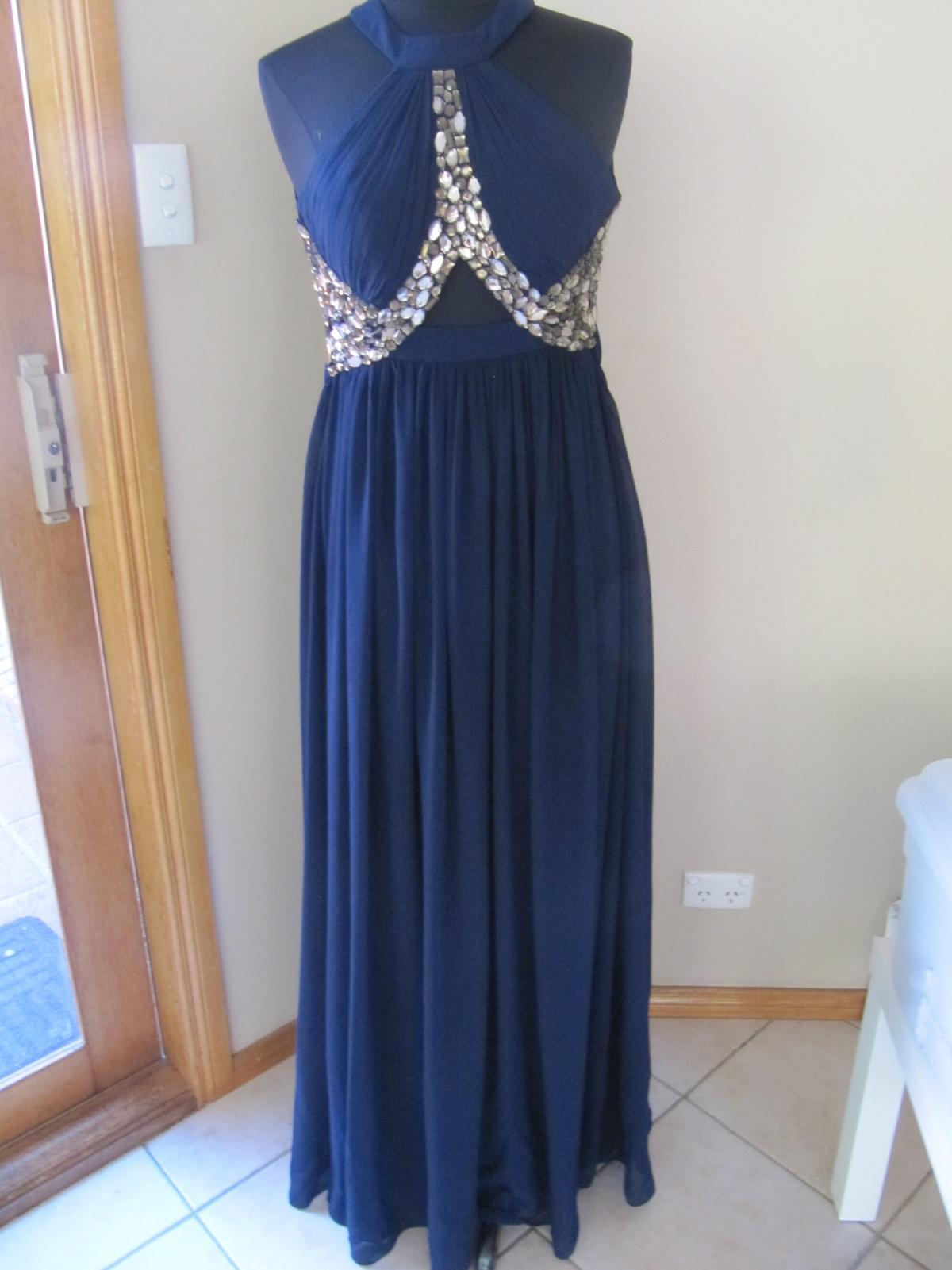 Bariano Embelished cut out gown Dress Navy Size 10 - Image 1