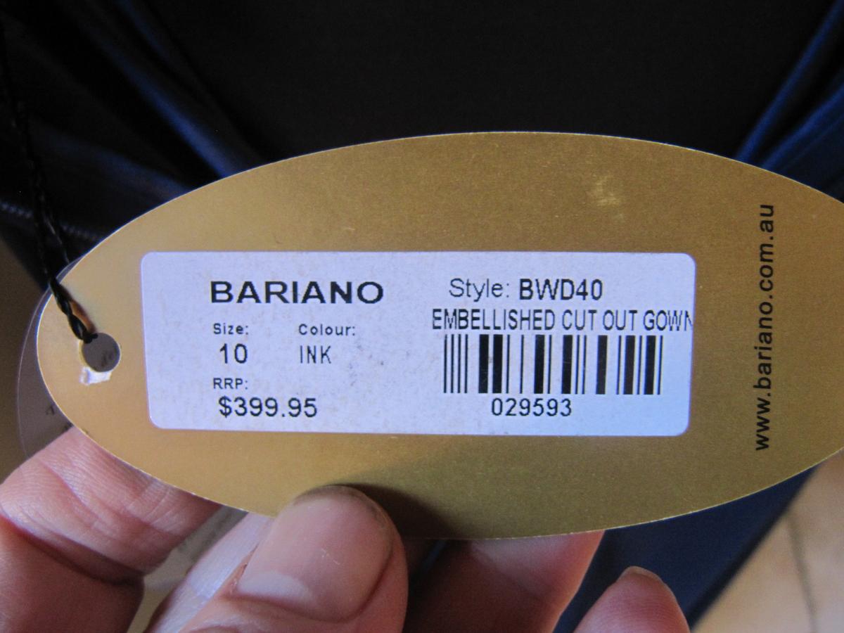 Bariano Embelished cut out gown Dress Navy Size 10 - Image 5