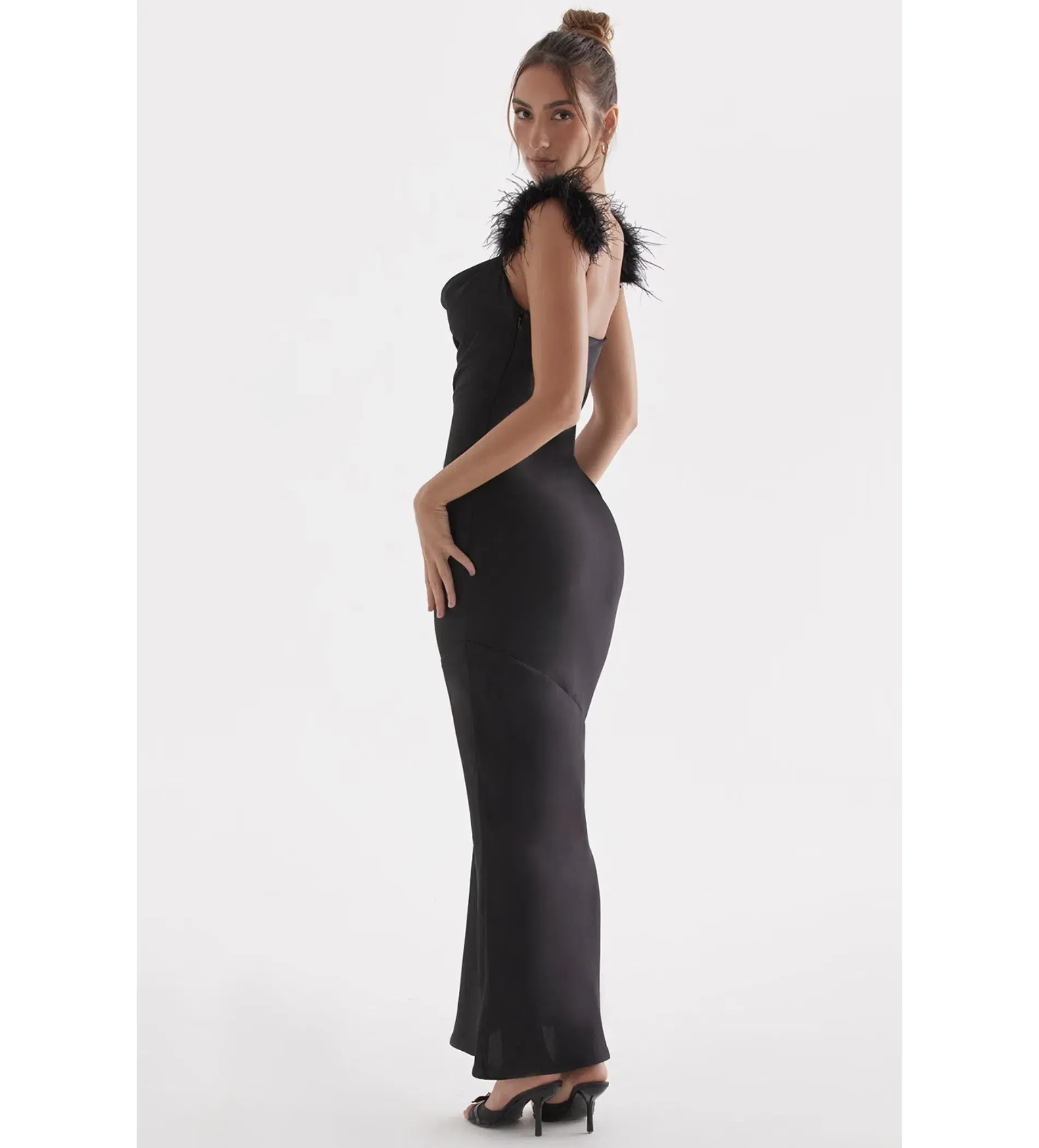 House Of CB Tabitha Black Satin Maxi Dress Black Size 6/XS - Image 6