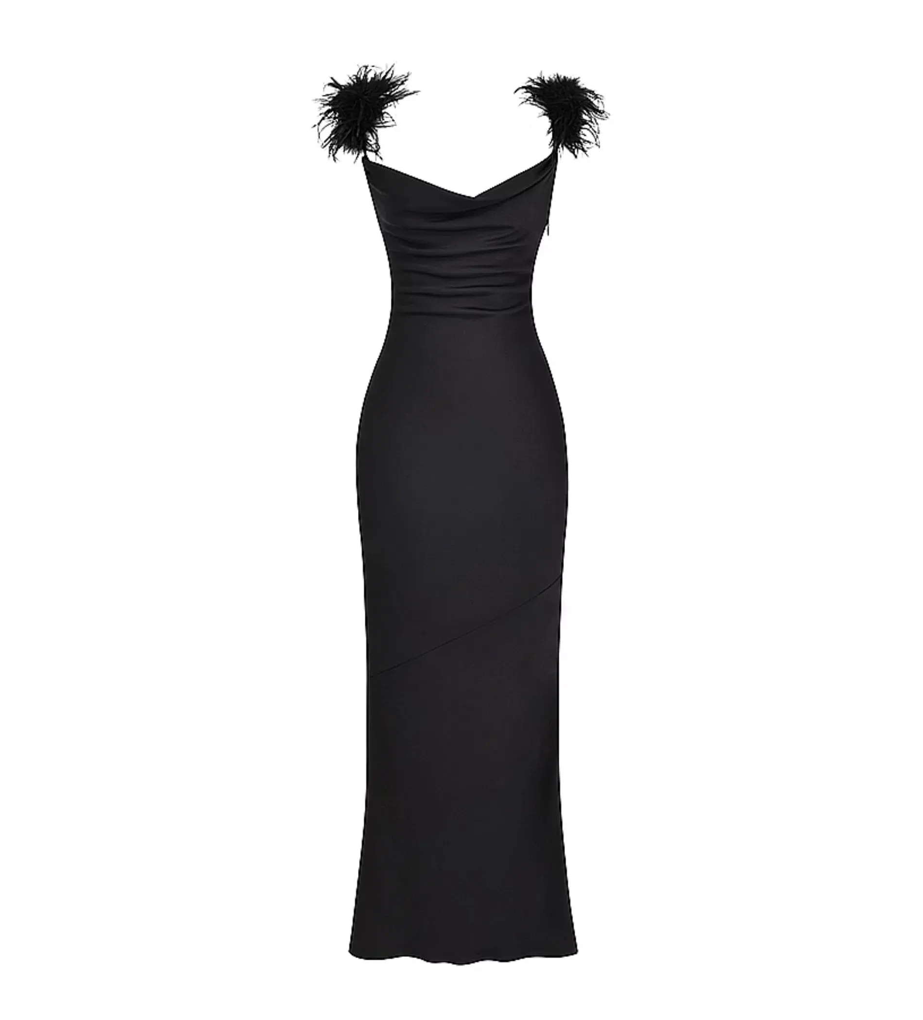 House Of CB Tabitha Black Satin Maxi Dress Black Size 6/XS - Image 7