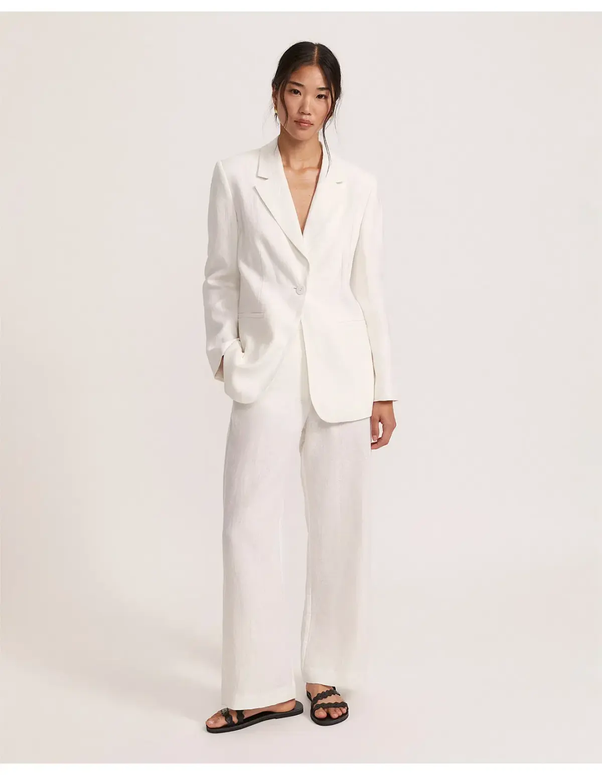 Saba Lila Linen Jacket White Size AU 8 - Image 1