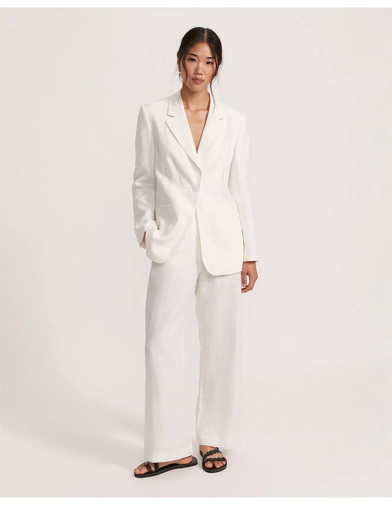 Saba Lila Linen Jacket White Size AU 8 - Image 1