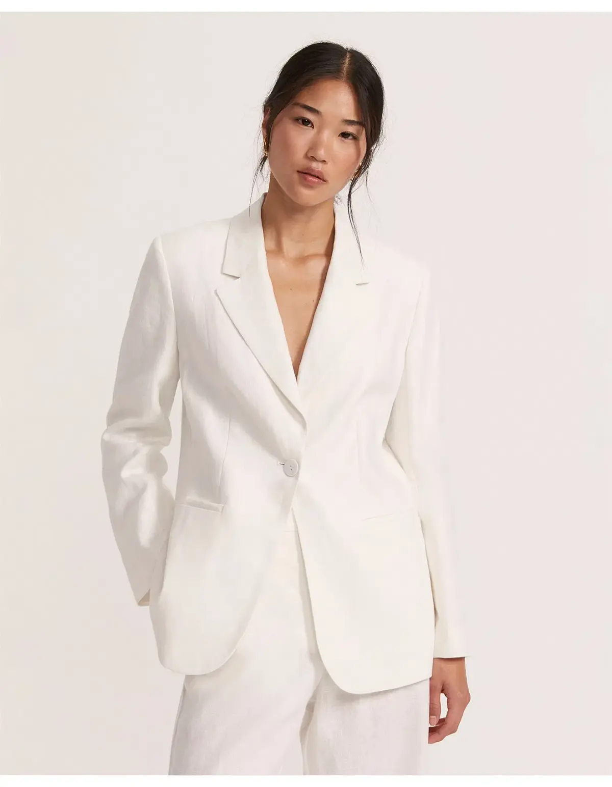 Saba Lila Linen Jacket White Size AU 8 - Image 2