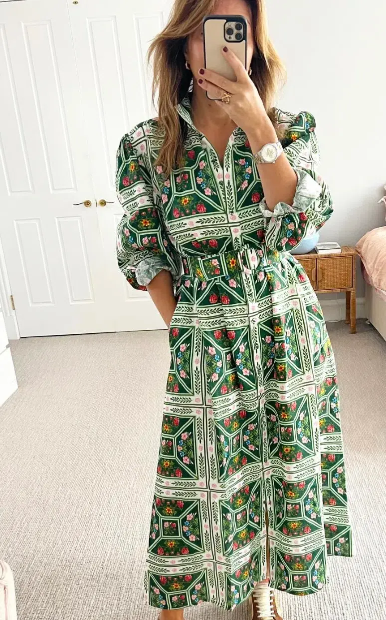 Palm Noosa Noddy Dress Size 14 Flora Tile - Image 6