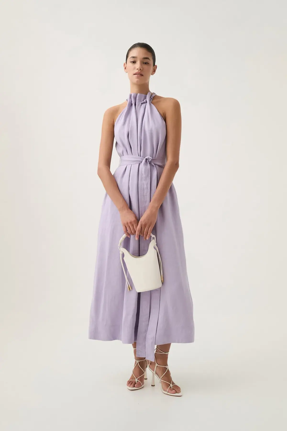 Aje Mariel Trapeze Midi Dress Lilac Size 14 - Image 1