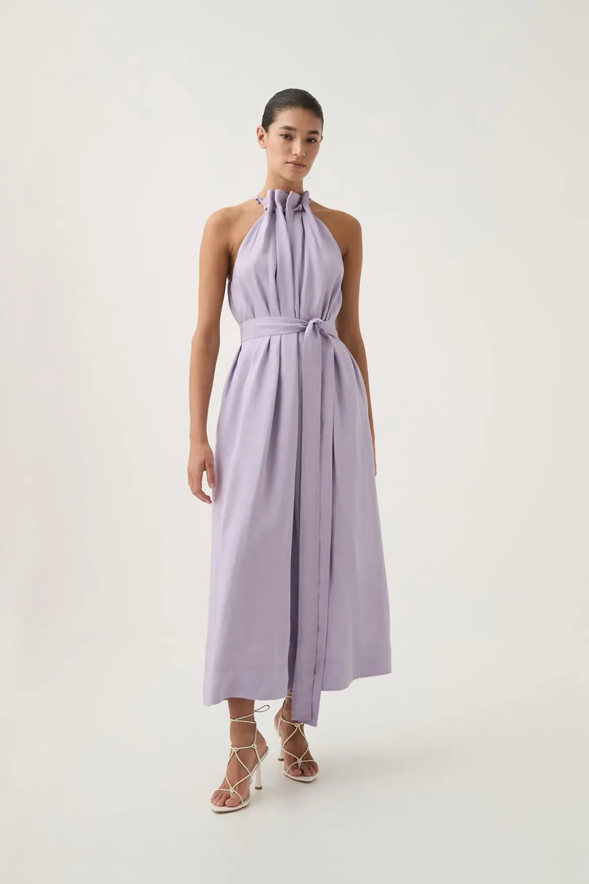 Aje Mariel Trapeze Midi Dress Lilac Size 14 - Image 3
