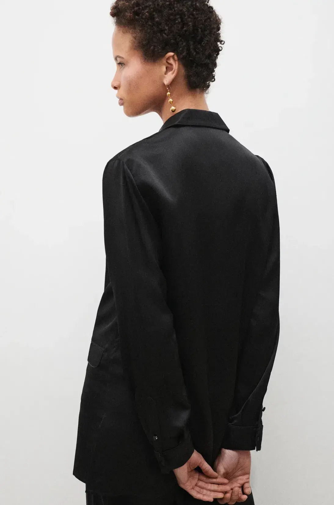 Silk Laundry Relaxed Blazer Black Size 8 - Image 2