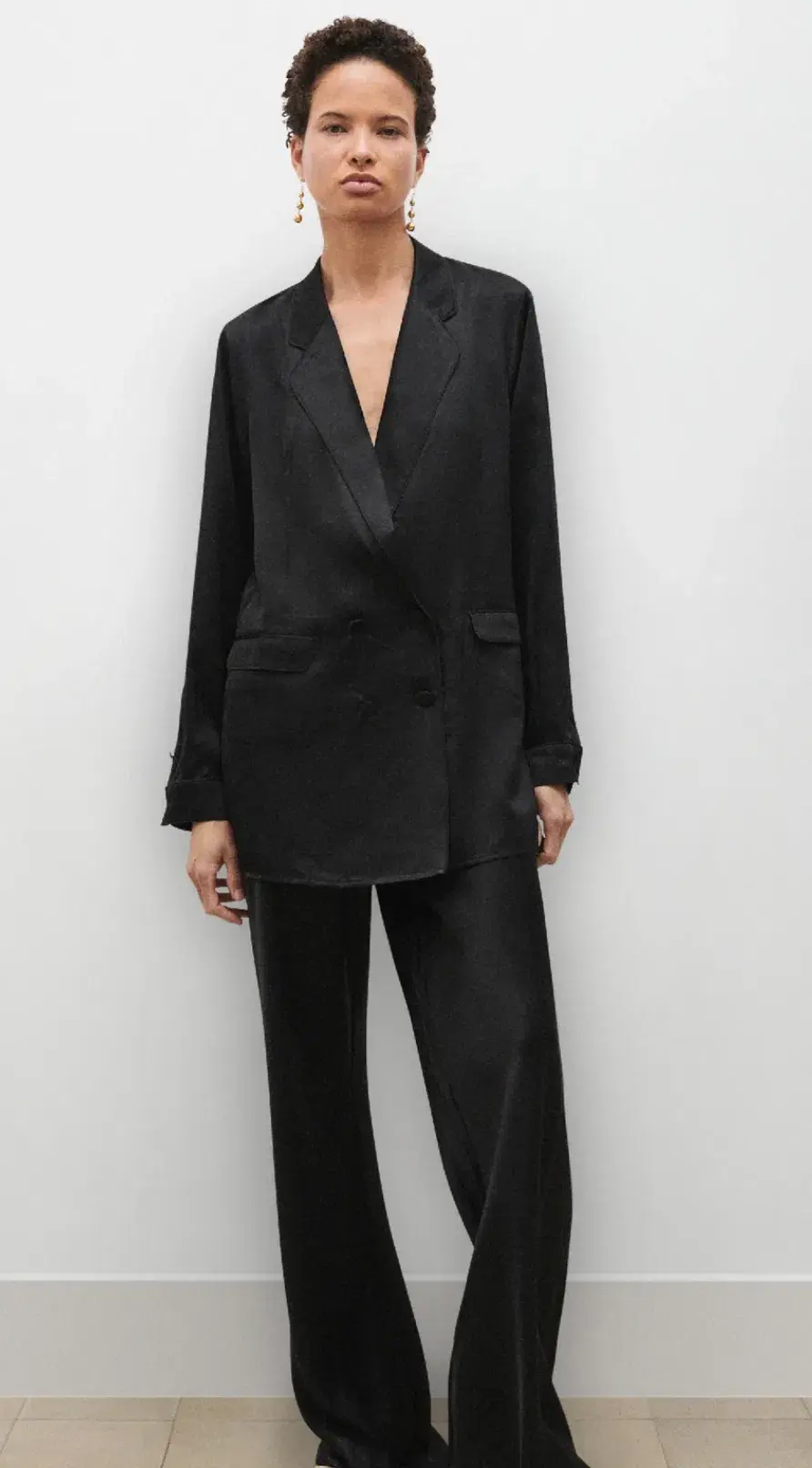 Silk Laundry Relaxed Blazer Black Size 8 - Image 1