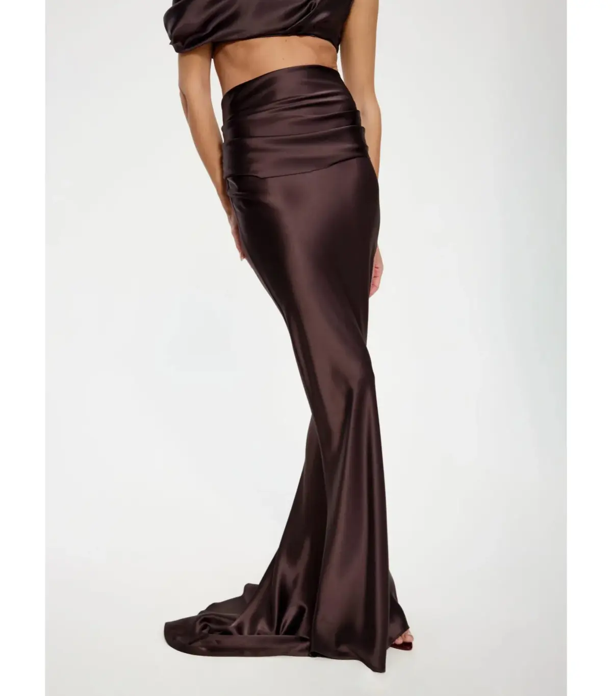 Effie Kats Perez Top and Skirt Set Chocolate Size XS / AU 6  - Image 2
