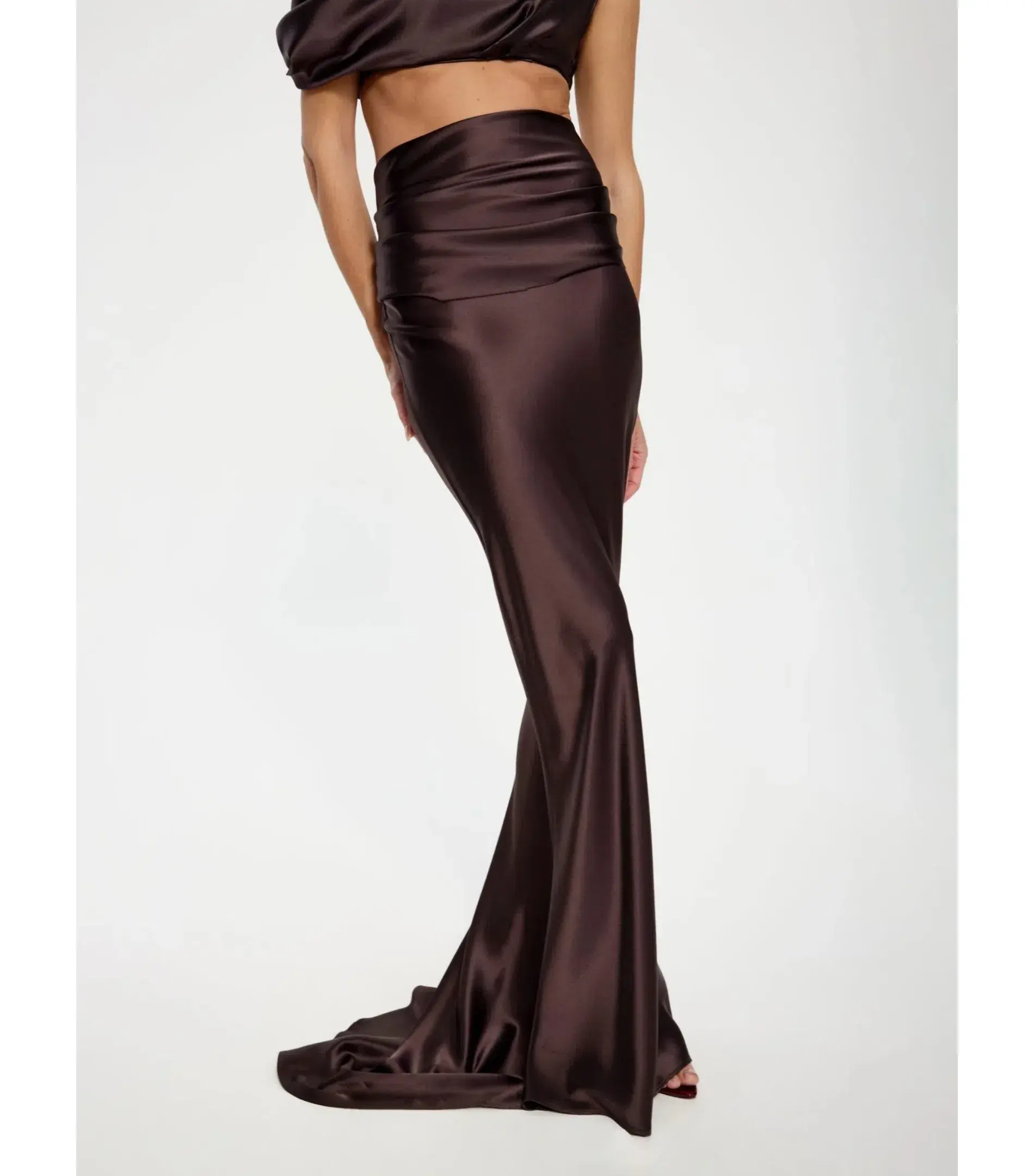 Effie Kats Perez Top and Skirt Set Chocolate Size XS / AU 6  - Image 2