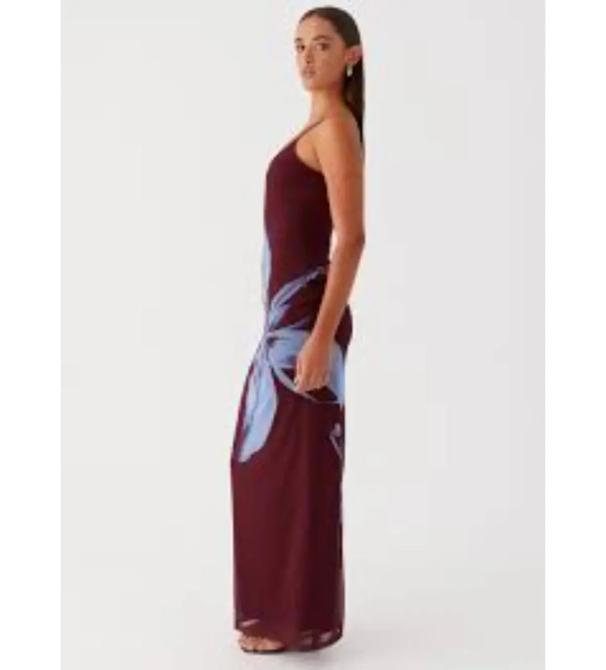 Serene Maxi Dress - Brown Purple Floral Size AU8 - Image 2