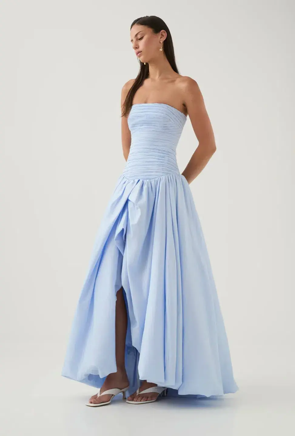 Aje Violette Bubble Hem Maxi Blue Size AU 8 for rent on The Volte - main image