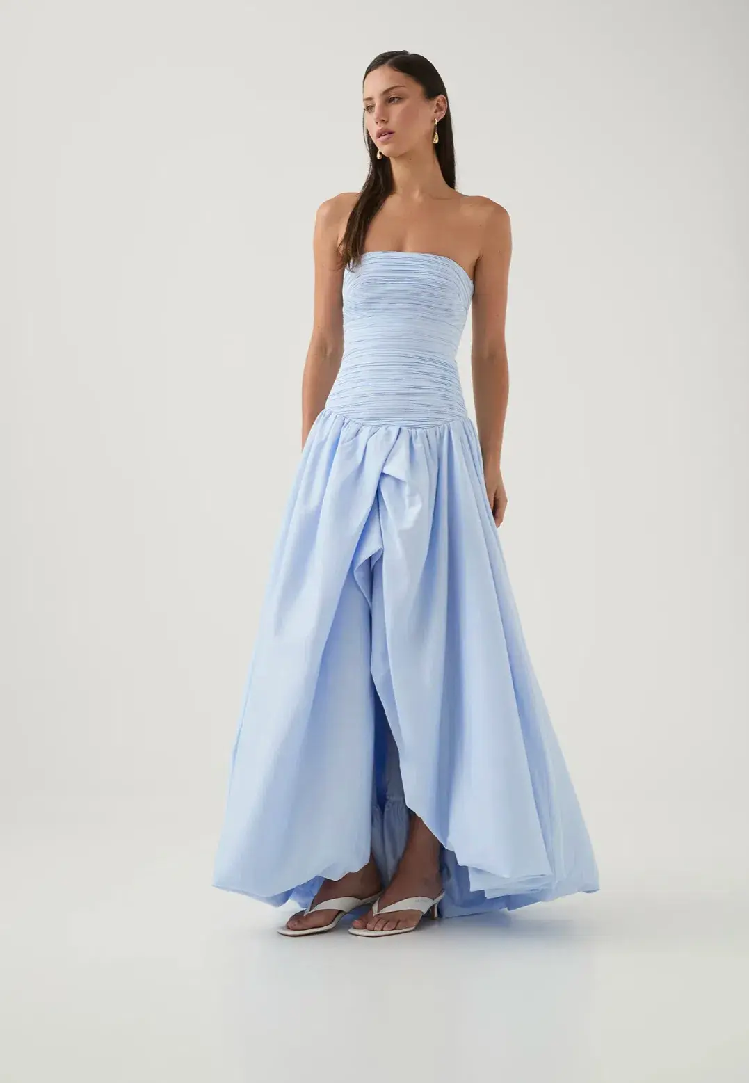 Aje Violette Bubble Hem Maxi Blue Size AU 8 for rent on The Volte - main image